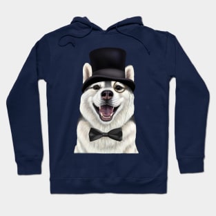 Dapper Husky in a top hat and monocle Hoodie